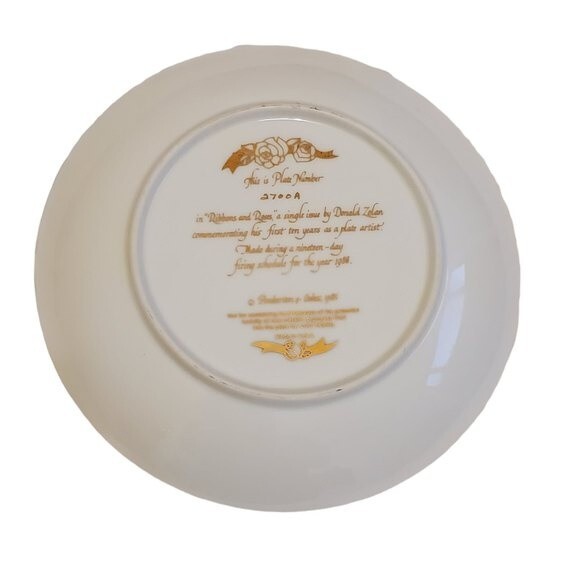 Ribbons and Roses by David Zolan collector plate # 2700 A - Picture 2 of 4